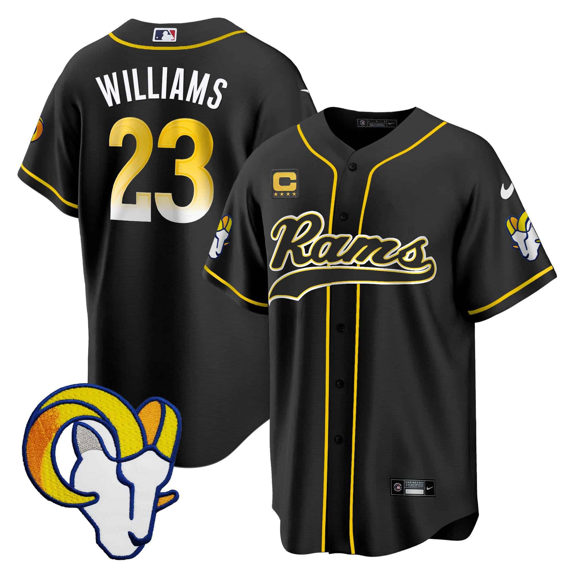 Men Los Angeles Rams #23 Williams Black 2024 Nike Baseball NFL Jersey style 1->indianapolis colts->NFL Jersey